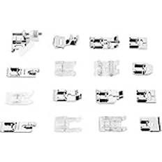 Presser Foot, 16Pcs Universal Sewing Machine Presser Feet Set with Invisible Zipper Foot Roller Foot Quilting Foot Hemmer Foot for Brother Singer Janome KenmoreCardboard Box