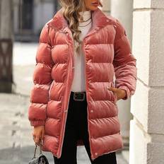 Fabric Coats Shein Women'S Velvet Winter Padded Coat