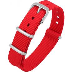 Silikon Uhrenarmbänder Excellanc Nylon-uhrenarmband, rot, dornschließe, 14 mm 22 mm