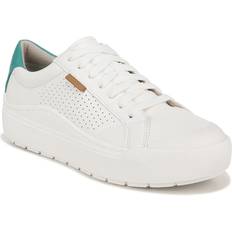 Dr. Scholl's Shoes Women's Time Off Sneaker, White/Green Perf
