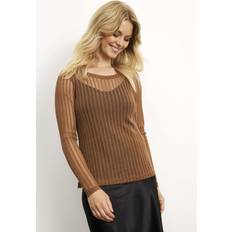 IN FRONT Oberteile IN FRONT Giana Mesh Blouse - Cognac