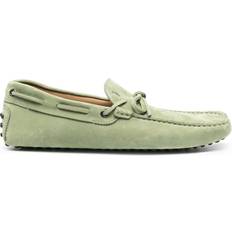 Tod's Men Loafers Tod's Laccetto Gommino suede loafers men Calf Leather/Calf Suede/Rubber Green