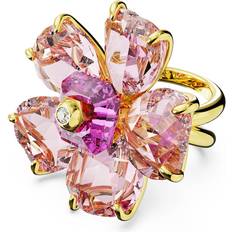 Swarovski Rose Gold Rings Swarovski Florere cocktail ring, Flower, Pink, Gold-tone plated