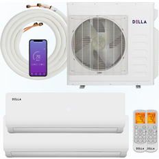 Della 36K BTU 2 Zone 18000 24000 BTU Multi Zone Mini Split AC W/ Heat White