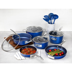 Cookware Granitestone Blue 15 Stackmaster Cookware Set with lid