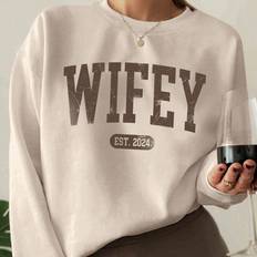 Shein Sweaters Shein Women'S Letter Printed Drop Shoulder Fleece Sweatshirt