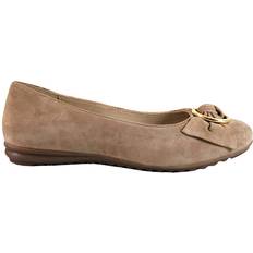 Mikrofiber Lave sko Softwalk ballerina beige ruskind