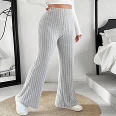 Shein Byxor Shein Plus Women'S Solid Color Slit Flare Pants With Hollowed Holes