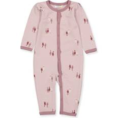 Wolle Jumpsuits Joha Strampler Wolle/Baumwolle Light Bordeaux m. Gänse Strampler