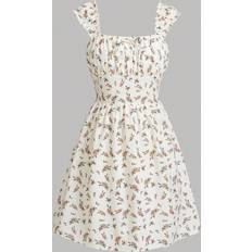 Shein Teen Girls' Floral Printed Pleated Dress
