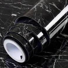 Shein 1PC Black Marble Contact Paper Counter Top Covers Peel And Stick Wallpaper Waterproof Removable Wall Paper Self Adhesive Film For Kitchen Countertops
