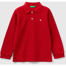 Ekologiska Pikétröjor Barnkläder United Colors of Benetton Long Sleeve In Organic 18-24, Red, Kids