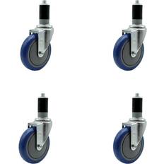 DIY Accessories Service Caster 5Inch x 1.25Inch Wheel 5 in, Type Swivel, Package qty. 4, Model REG-SCC-EX20S514-PPUB-BLUE-112-4