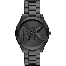 Michael Kors Women Wrist Watches Michael Kors Slim Runway Three-Hand Black