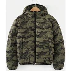 Multicoloured Jackets Shein Boys' Big Camouflage Hooded Coat