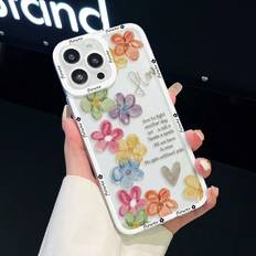 Shein 1pc Transparent Tpu Phone Case With Colorful Flower Design, Compatible With Apple Series Iphone7, Iphone8, Iphone7plus, Iphone8plus, Iphonex, Iphonexr