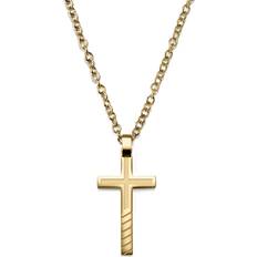 Herre Halskæder Lucléon Inlined Cross Necklace - Gold