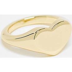 Pieces Ringar Pieces – Exclusive – 18k guldpläterad klackring med hjärtdesign