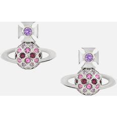 Jewellery Vivienne Westwood Willa Bas Relief Silver-Tone Stud Earrings Purple