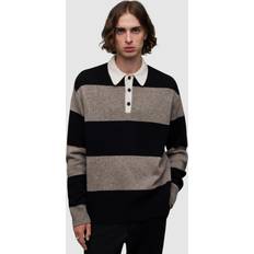 Brown - Sportswear Garment Polo Shirts AllSaints Jax Long Sleeve Polo Shirt, Brown/Grey