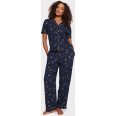 Chelsea Peers NYC Cotton Cheesecloth Foil Star Long Pajama Set