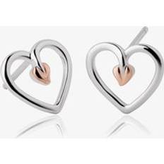 Clogau Tree of Life Silver Heart Stud Earrings