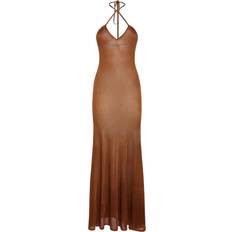 Tom Ford Kjoler Tom Ford Jersey Knit Flared Long Dress - Light Brown
