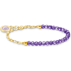 Vergoldet Armbänder Thomas Sabo Member Charm Bracelet - Gold/Amethyst