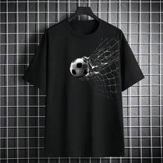 Shein Teen Boys' Soccer Printed T-Shirt