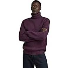 Herr - Lila - Stickade tröjor G-Star Essential Turtle Knitted Sweater Purple Men