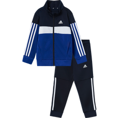 Adidas Kid's Tiberio 3-Stripes Colorblock Shiny Tracksuit - Legend Ink/White/Semi Lucid Blue