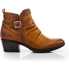 Yellow Ankle Boots Moda In Pelle Braya Mustard Leather