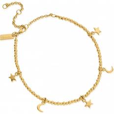 S Chevilles ChloBo Gold Mini Moon Stars Anklet Gold Adjustable