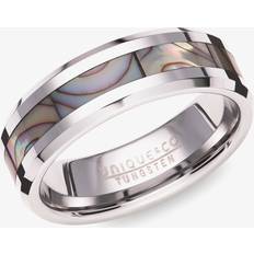 Men - Multicoloured Rings Unique Mens Tungsten Ablone Shell Inlay 7mm Ring TUR-145-64 Multi-Coloured