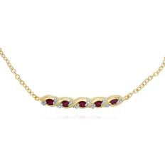 Rubiner Armband Gemondo Classic Style Five Ruby & Diamond Twisted Bracelet in 9ct Yellow Gold