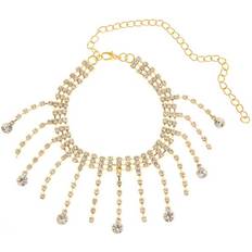 Brass Anklets J&Y Gold Summer Rhinestone Anklets