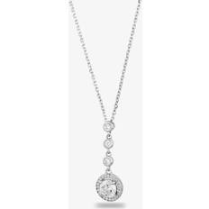 Starbright Silver Round Cubic Zirconia Halo Pendant THB-05P 3A