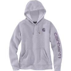 Carhartt Purple Jumpers Carhartt Clarksburg Logo Kapuzenpullover - Hellila/Dunkellila