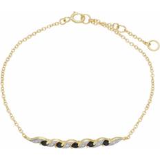 Gemondo Classic Sapphire & Diamond Spiral Bracelet in 9ct Yellow Gold