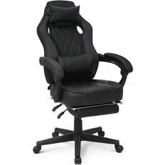 Gaming Chairs Inbox Zero Inbox Zero Reclining Ergonomic Faux Leather Swiveling PC & Racing Game Chair Adjustable Faux Leather in Black, Size 44.5 H x 26.5 W x 27.5 D in Black