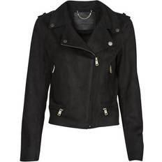 Damen - Velourlederjacke Jacken Guess Monica Faux Suede Jacket - Black