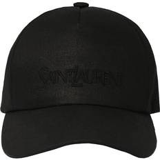 Logo Embroidered Cotton Linen-Blend Baseball Cap - Black