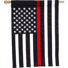 Verde Banderas y Accesorios Evergreen Thin Red Line House Flag