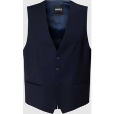 Veste BOSS Minimalistisk Uldblanding Gilet Jakkesæt - Blå