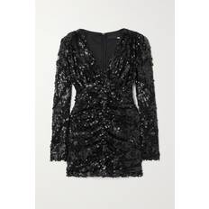 ROTATE Birger Christensen Sequined Mesh Mini Dress - Black