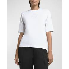 Moncler Dam T-shirts Moncler T-shirt Med Logotyp - Vit
