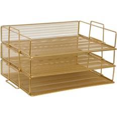 Gold Office Supplies Martha Stewart Ryder 3 Tier Gold Letter Tray