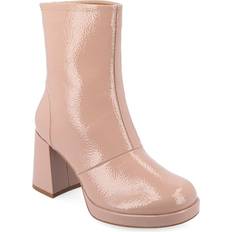 Pink Boots Journee Collection Women's Aylani Platform Booties Rose Synthetic