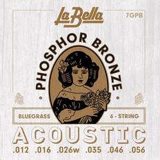 La Bella 7Gp Phosphor Bronze 6-String Acoustic Guitar Strings Bluegrass 12 56