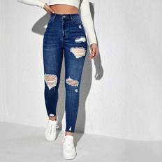 XS Jeans Shein Ripped Slim Fit Denim Jeans